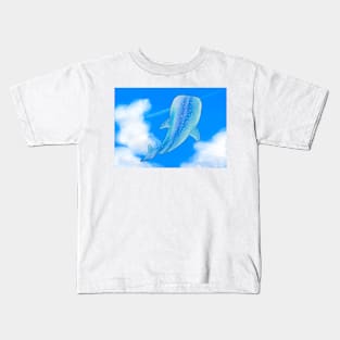 whale shark swimming in the sky Kids T-Shirt